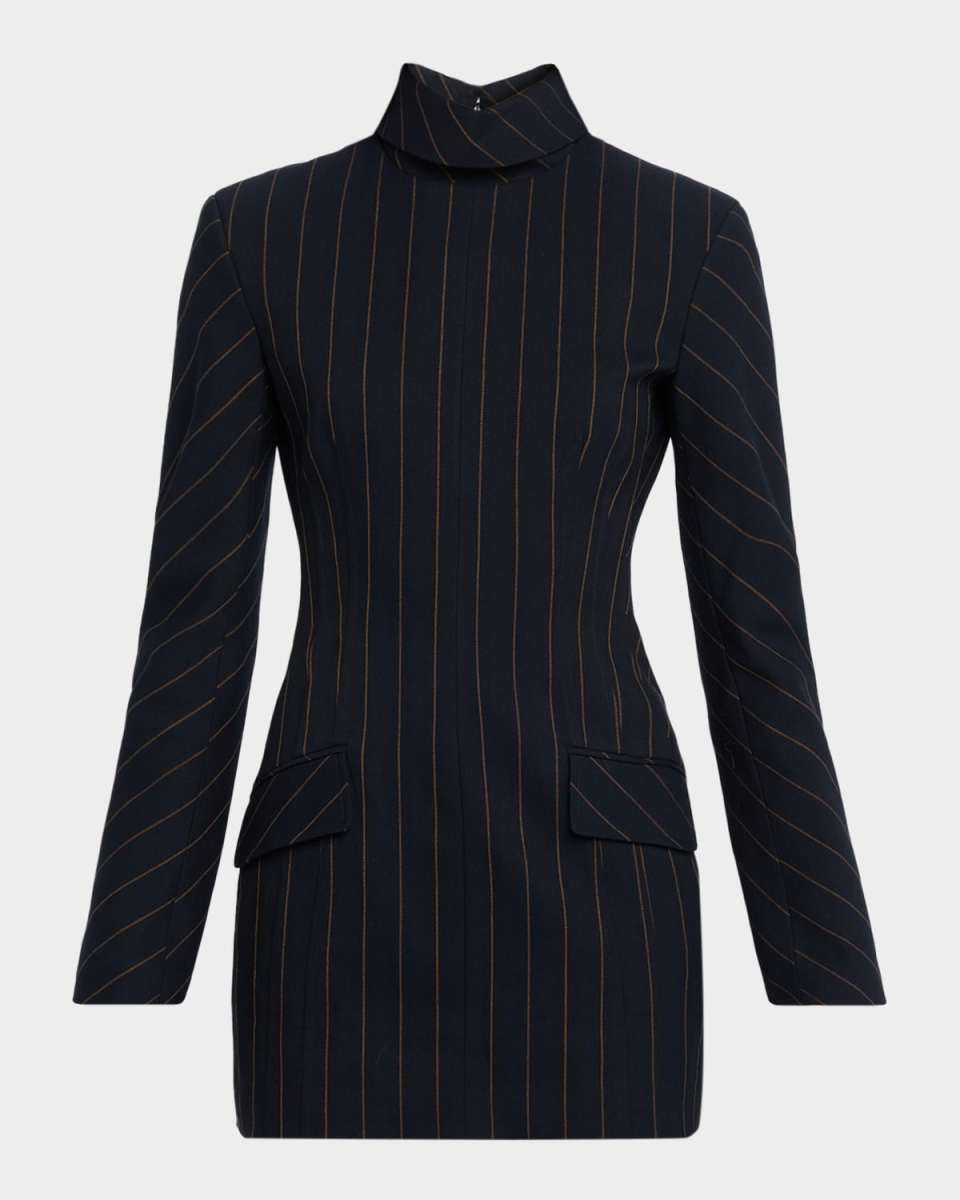 Toni Pinstriped Mini Dress